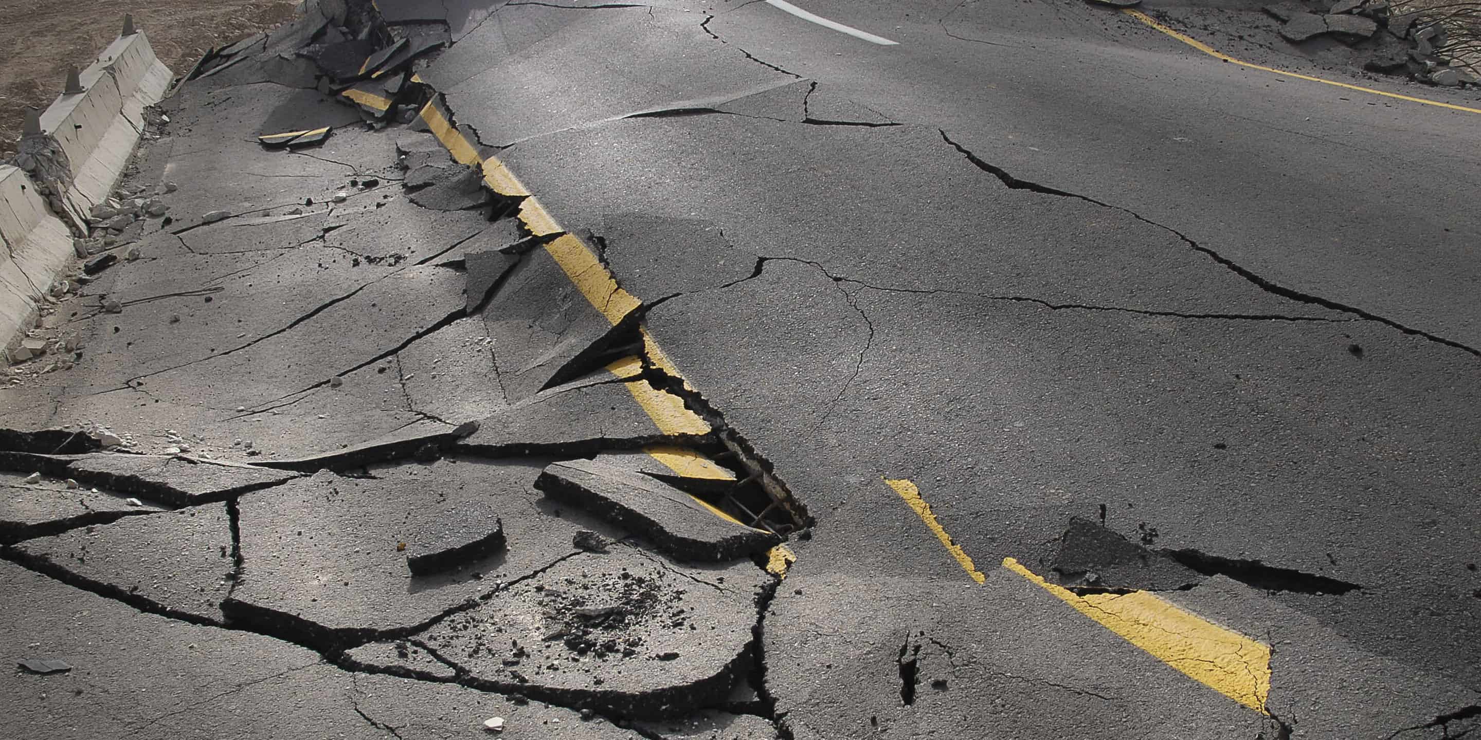 road after earthquake