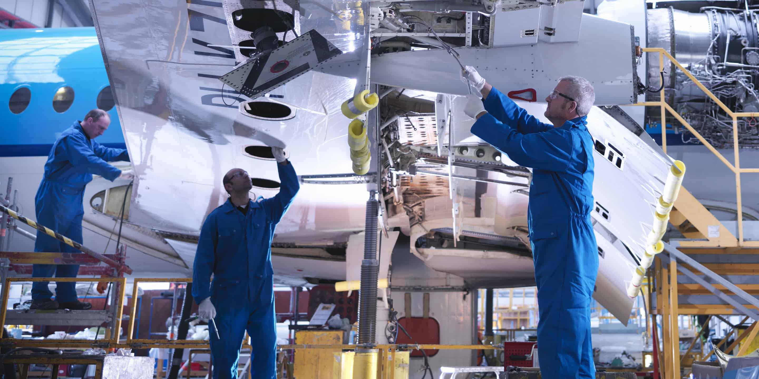 technician on aircraft